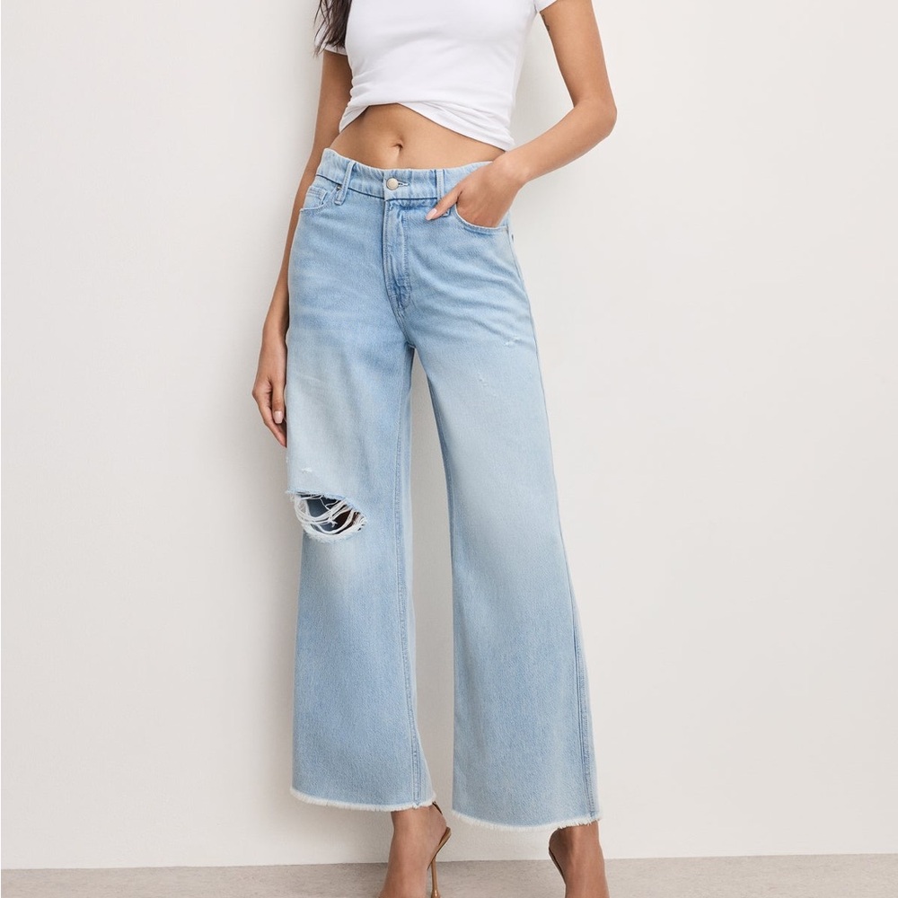 Good American Light Blue Wide Leg Jeans NWT